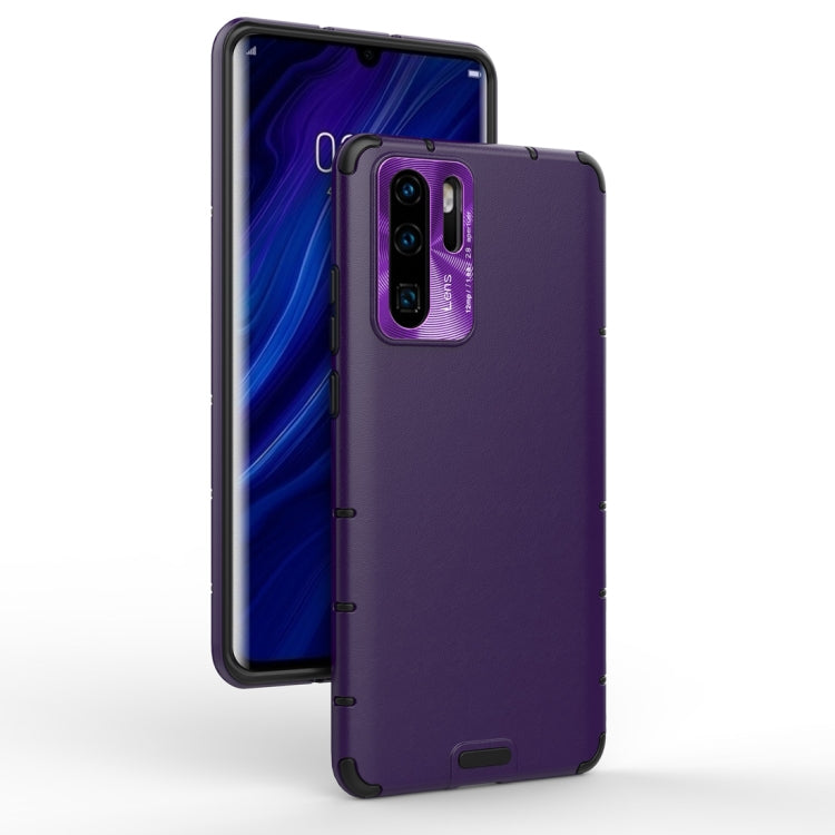 For Huawei P30 Pro Shockproof Grain Leather PC + TPU Case