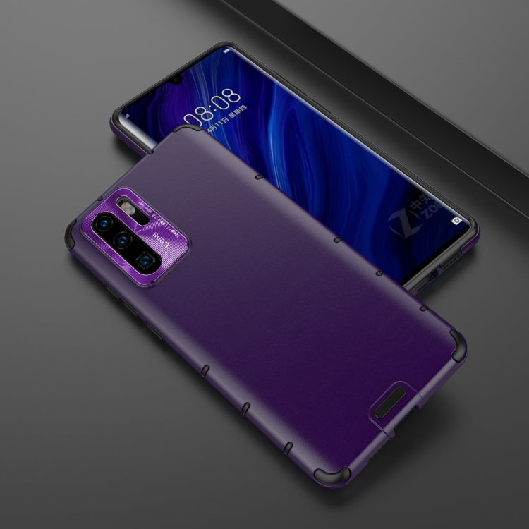 For Huawei P30 Pro Shockproof Grain Leather PC + TPU Case