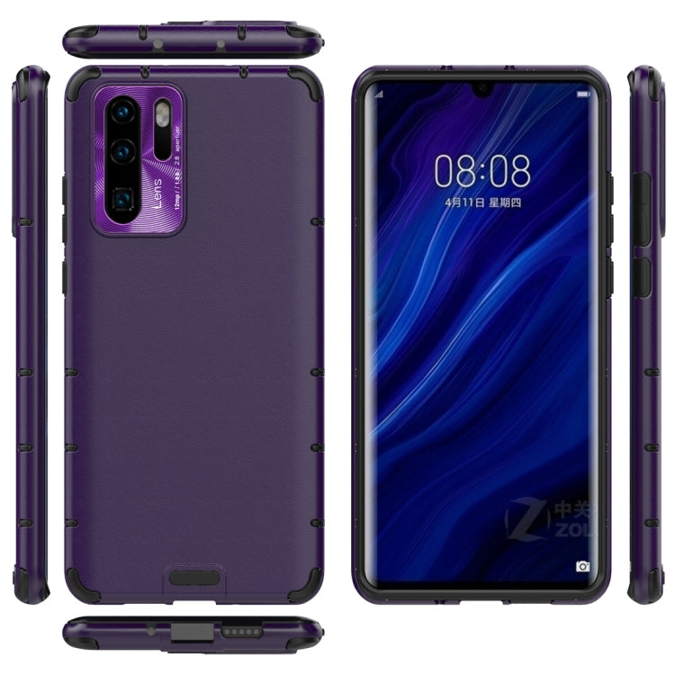 For Huawei P30 Pro Shockproof Grain Leather PC + TPU Case