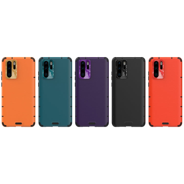 For Huawei P30 Pro Shockproof Grain Leather PC + TPU Case