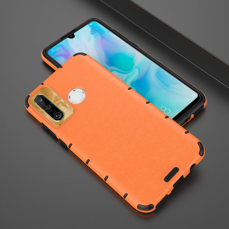 For Huawei P30 lite Shockproof Grain Leather PC + TPU Case