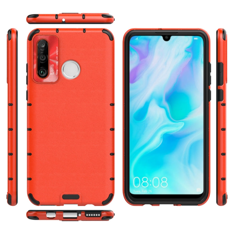 For Huawei P30 lite Shockproof Grain Leather PC + TPU Case