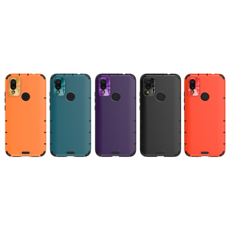 For Xiaomi Redmi 7 Shockproof Grain Leather PC + TPU Case