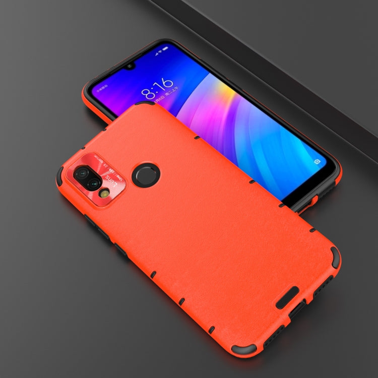 For Xiaomi Redmi 7 Shockproof Grain Leather PC + TPU Case