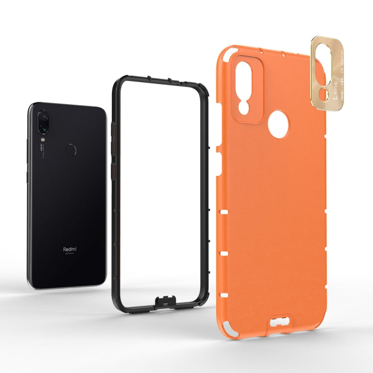 For Xiaomi Redmi Note 7 Shockproof Grain Leather PC + TPU Case