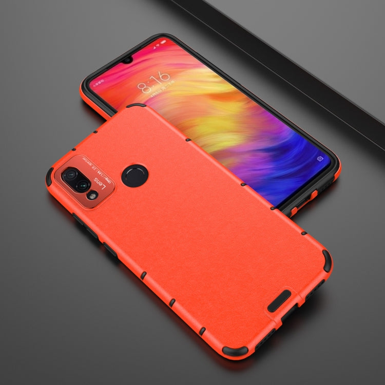 For Xiaomi Redmi Note 7 Shockproof Grain Leather PC + TPU Case