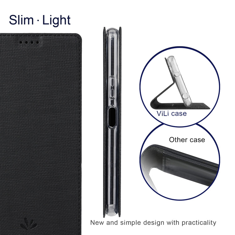 For Sharp Aquos Wish 3 ViLi DMX Series Shockproof TPU + PU Leather Magnetic Attraction Horizontal Flip Case