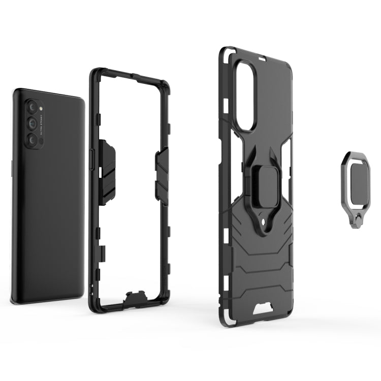 For OPPO Reno4 Pro PC + TPU Anti-fall Protective Case with Ring Holder