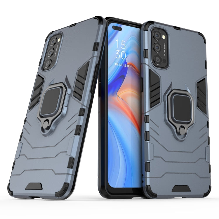 For OPPO Reno4 PC + TPU Anti-fall Protective Case with Ring Holder