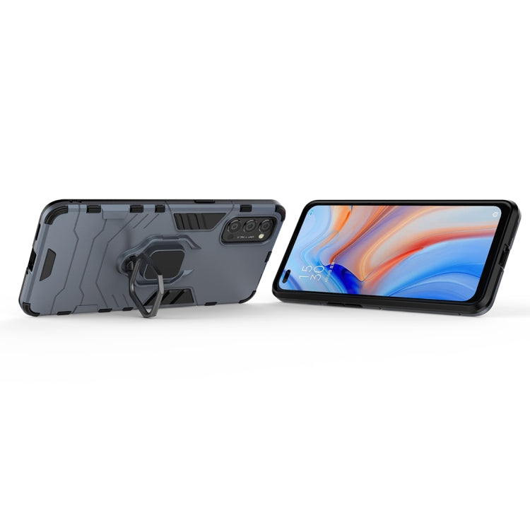 For OPPO Reno4 PC + TPU Anti-fall Protective Case with Ring Holder