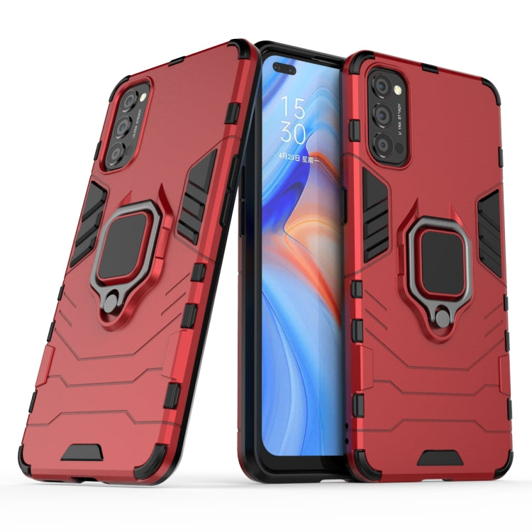For OPPO Reno4 PC + TPU Anti-fall Protective Case with Ring Holder