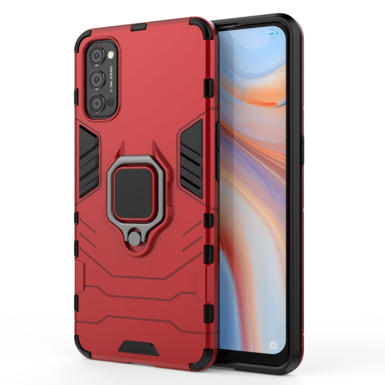 For OPPO Reno4 PC + TPU Anti-fall Protective Case with Ring Holder