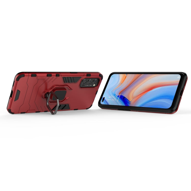 For OPPO Reno4 PC + TPU Anti-fall Protective Case with Ring Holder