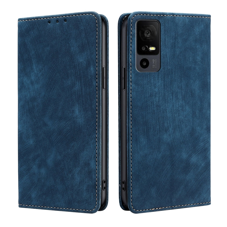 For TCL 40 XE 5G / 40X 5G T601D RFID Anti-theft Brush Magnetic Leather Phone Case