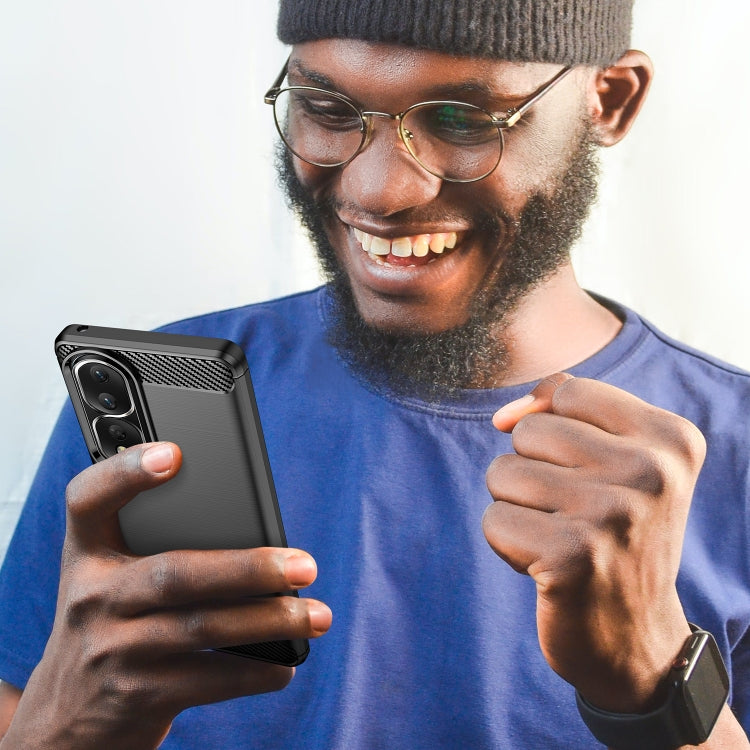 For Honor 90 Pro Brushed Texture Carbon Fiber TPU Phone Case