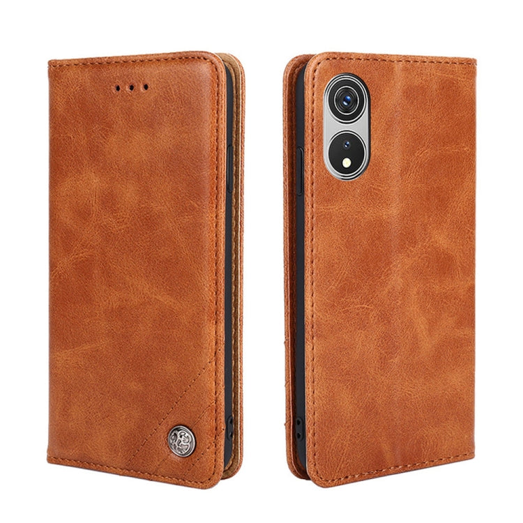 For CUBOT P60 Non-Magnetic Retro Texture Leather Phone Case