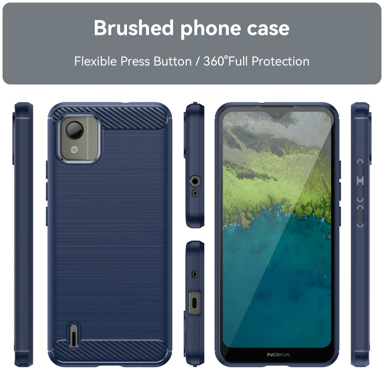 For Nokia C110 Brushed Texture Carbon Fiber TPU Phone Case