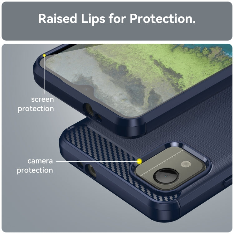 For Nokia C110 Brushed Texture Carbon Fiber TPU Phone Case