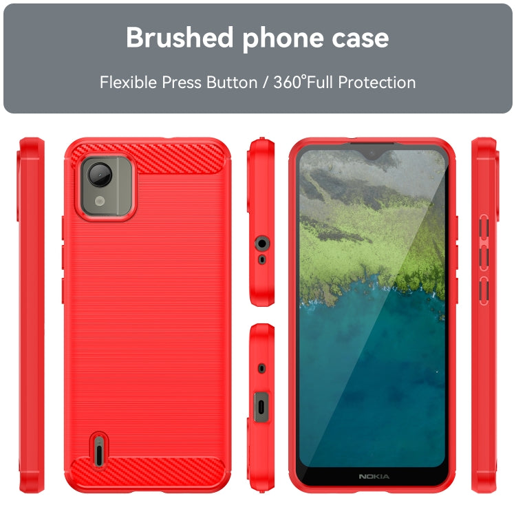 For Nokia C110 Brushed Texture Carbon Fiber TPU Phone Case