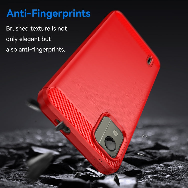 For Nokia C110 Brushed Texture Carbon Fiber TPU Phone Case