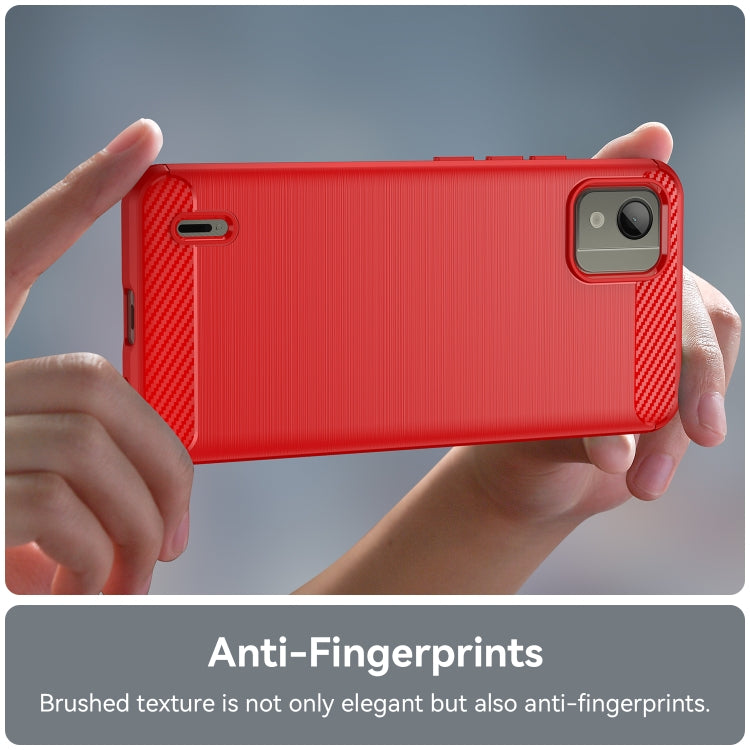 For Nokia C110 Brushed Texture Carbon Fiber TPU Phone Case