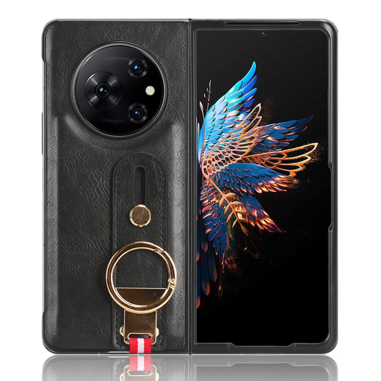 For Tecno Phantom V Fold Wristband Leather Back Phone Case