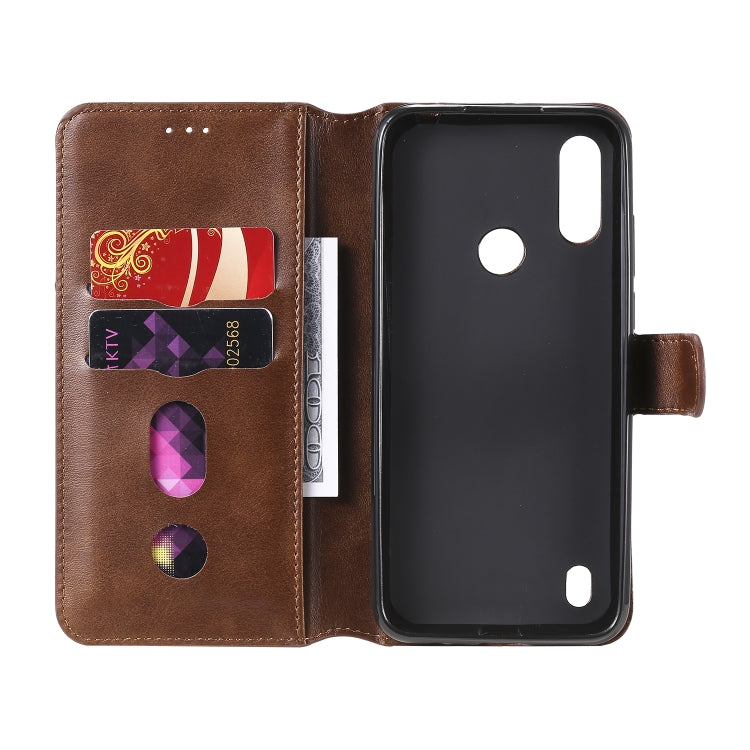 For Motorola Moto E6s Classic Calf Texture PU + TPU Horizontal Flip Leather Case, with Holder & Card Slots & Wallet