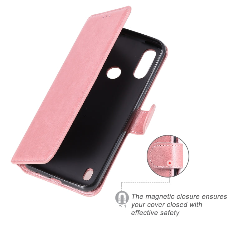 For Motorola Moto E6s Classic Calf Texture PU + TPU Horizontal Flip Leather Case, with Holder & Card Slots & Wallet