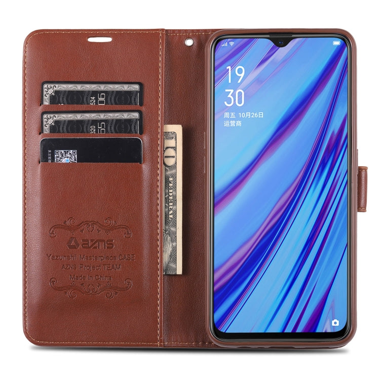 For OPPO A9 / A9x / F11 AZNS Sheepskin Texture Horizontal Flip Leather Case with Holder & Card Slots & Wallet