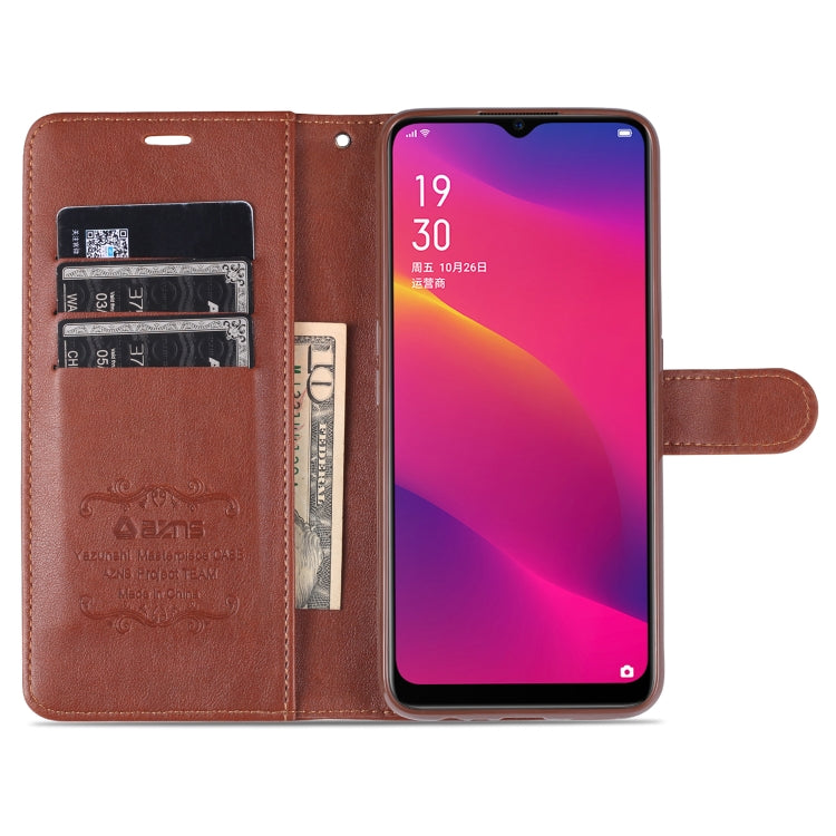For OPPO A11x / A9(2020) AZNS Sheepskin Texture Horizontal Flip Leather Case with Holder & Card Slots & Wallet