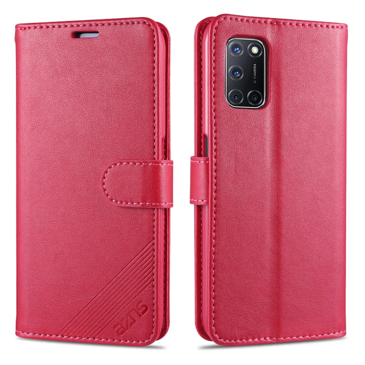 For OPPO A52 / A92 / A72 AZNS Sheepskin Texture Horizontal Flip Leather Case with Holder & Card Slots & Wallet