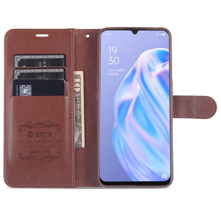 For OPPO A91 AZNS Sheepskin Texture Horizontal Flip Leather Case with Holder & Card Slots & Wallet