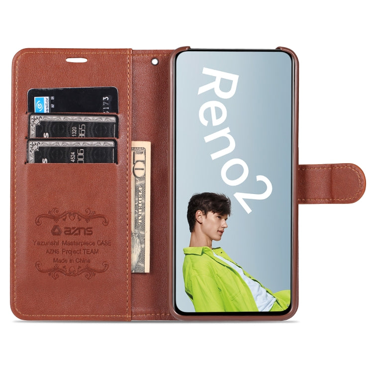 For OPPO Reno2 AZNS Sheepskin Texture Horizontal Flip Leather Case with Holder & Card Slots & Wallet