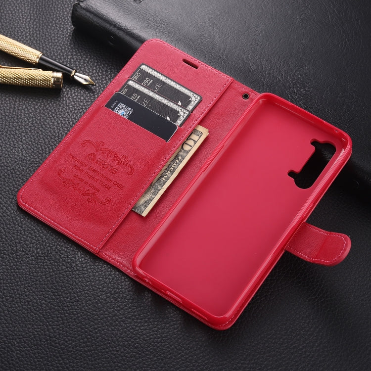 For OPPO Reno 3 AZNS Sheepskin Texture Horizontal Flip Leather Case with Holder & Card Slots & Wallet