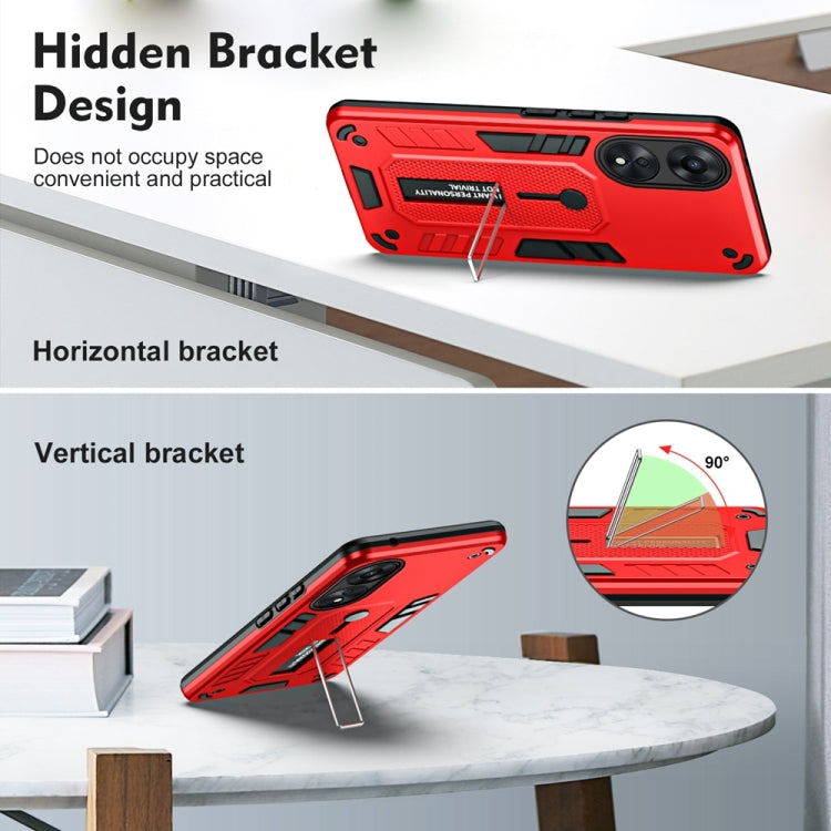 For OPPO A78 5G Variety Brave Armor Finger Loop Holder Phone Case