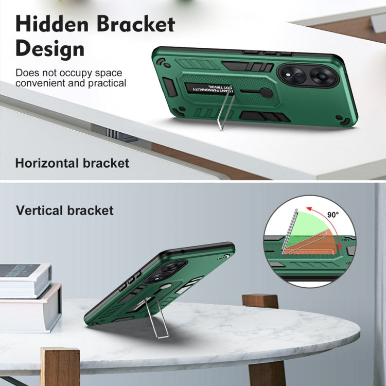 For OPPO A78 5G Variety Brave Armor Finger Loop Holder Phone Case