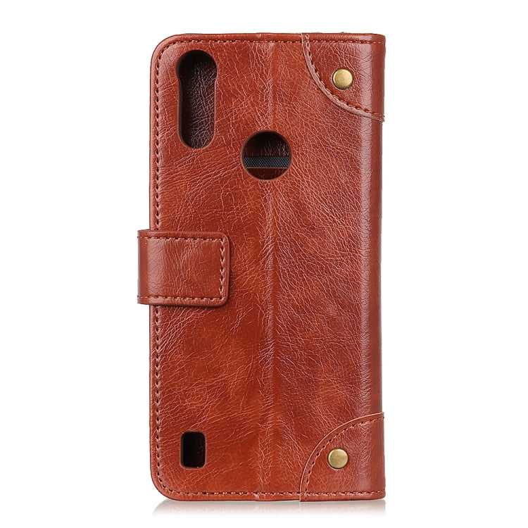 For Motorola Moto E6s 2020 Copper Buckle Nappa Texture Horizontal Flip Leather Case with Holder & Card Slots & Wallet