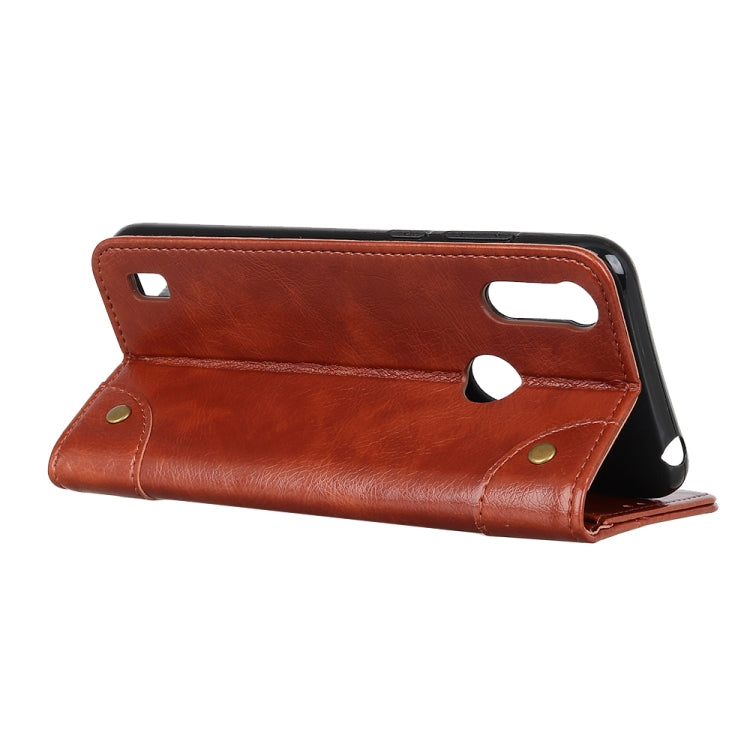 For Motorola Moto E6s 2020 Copper Buckle Nappa Texture Horizontal Flip Leather Case with Holder & Card Slots & Wallet