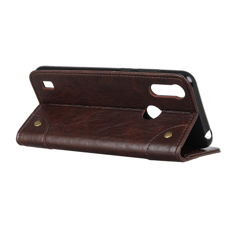 For Motorola Moto E6s 2020 Copper Buckle Nappa Texture Horizontal Flip Leather Case with Holder & Card Slots & Wallet