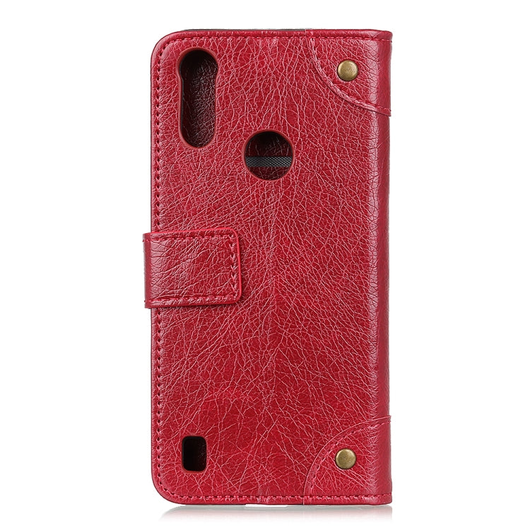 For Motorola Moto E6s 2020 Copper Buckle Nappa Texture Horizontal Flip Leather Case with Holder & Card Slots & Wallet