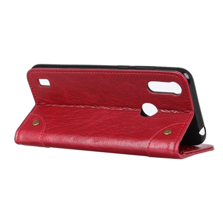 For Motorola Moto E6s 2020 Copper Buckle Nappa Texture Horizontal Flip Leather Case with Holder & Card Slots & Wallet