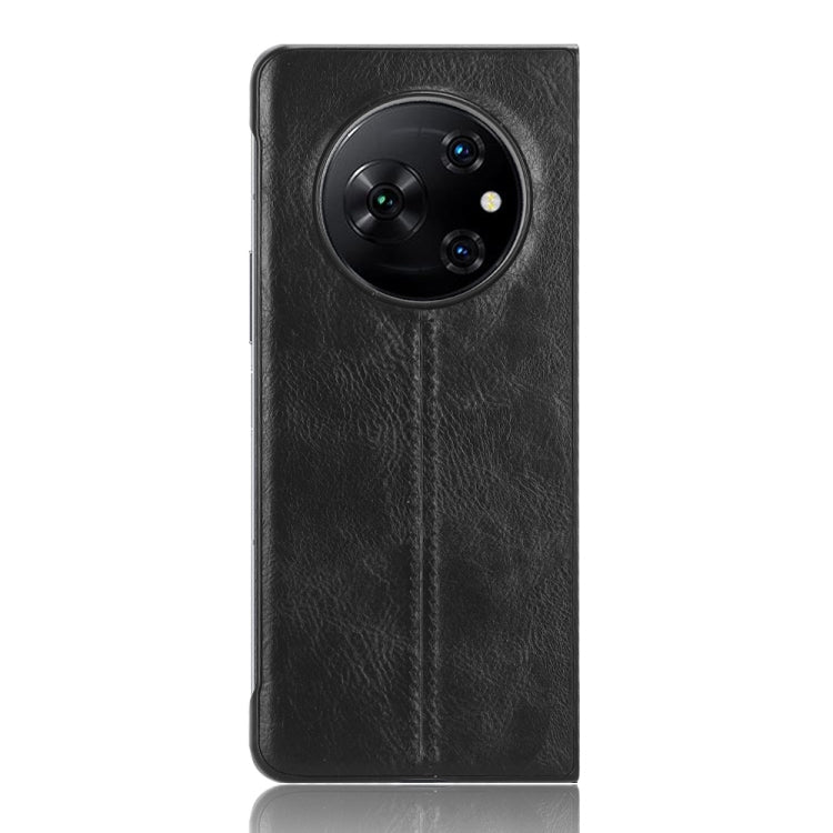 For Tecno Phantom V Fold Cow Pattern Sewing Back Cover Phone Case