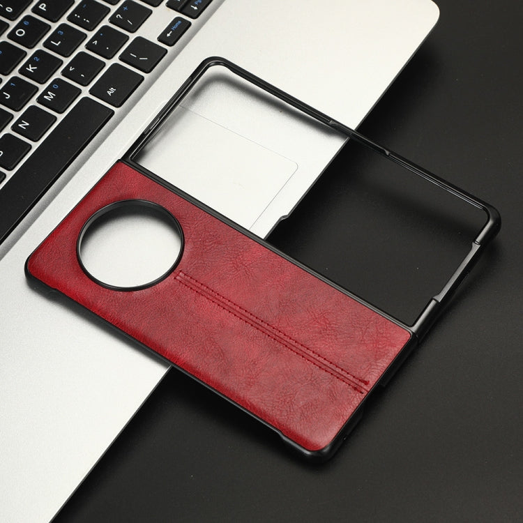 For Tecno Phantom V Fold Cow Pattern Sewing Back Cover Phone Case