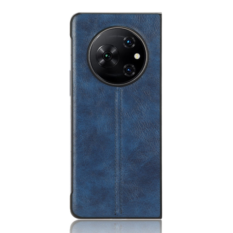 For Tecno Phantom V Fold Cow Pattern Sewing Back Cover Phone Case