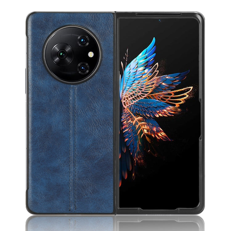 For Tecno Phantom V Fold Cow Pattern Sewing Back Cover Phone Case