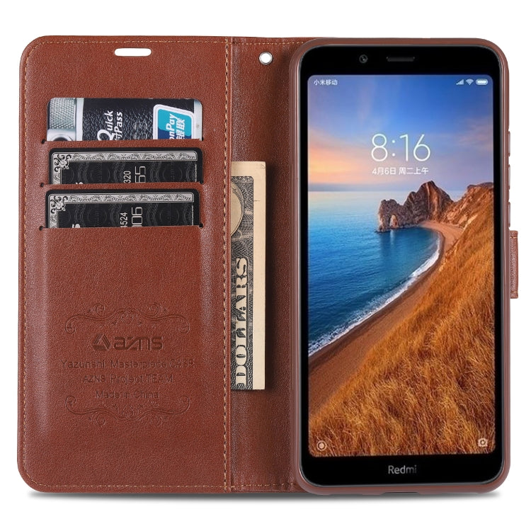 For Xiaomi Redmi 7A AZNS Sheepskin Texture Horizontal Flip Leather Case with Holder & Card Slots & Wallet(Black)