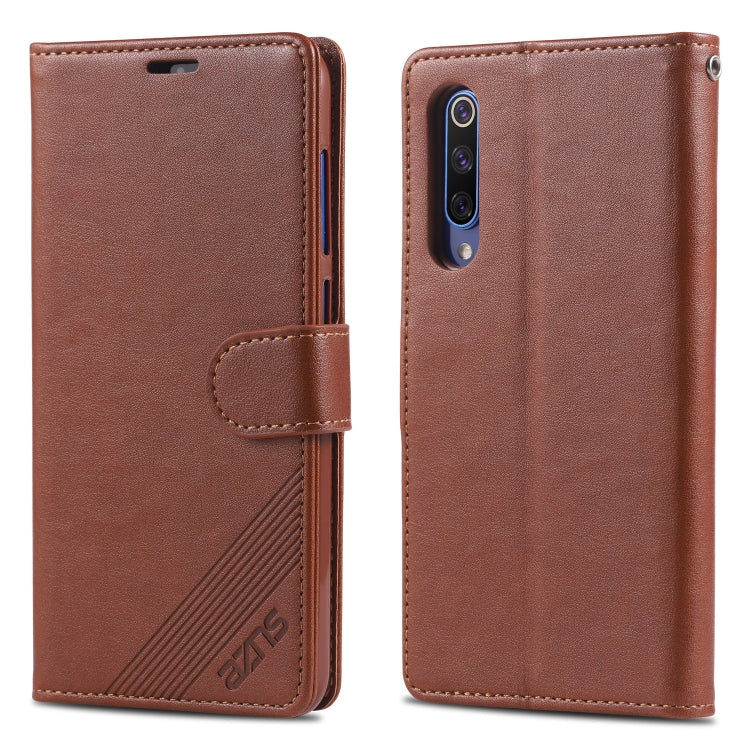For Xiaomi Mi 9 / 9 SE AZNS Sheepskin Texture Horizontal Flip Leather Case with Holder & Card Slots & Wallet