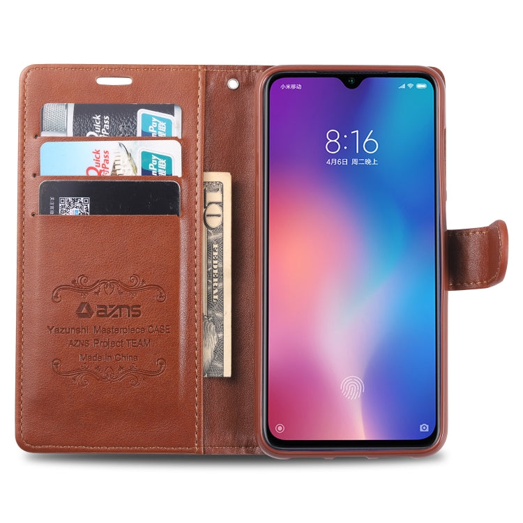For Xiaomi Mi 9 / 9 SE AZNS Sheepskin Texture Horizontal Flip Leather Case with Holder & Card Slots & Wallet