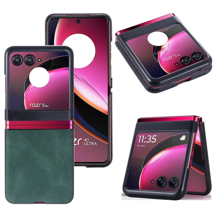 For Motorola Razr 40 Ultra Classic Leather PC Phone Case