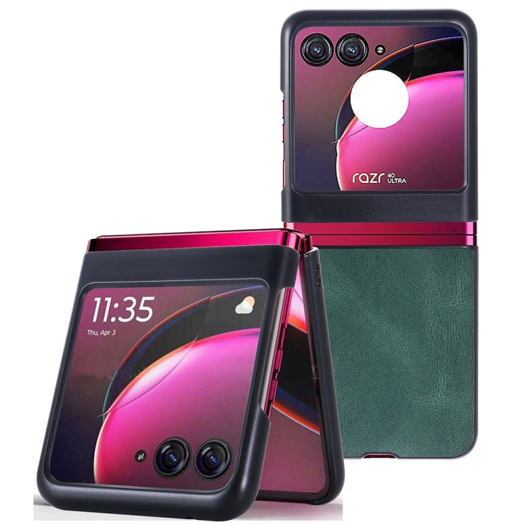 For Motorola Razr 40 Ultra Classic Leather PC Phone Case